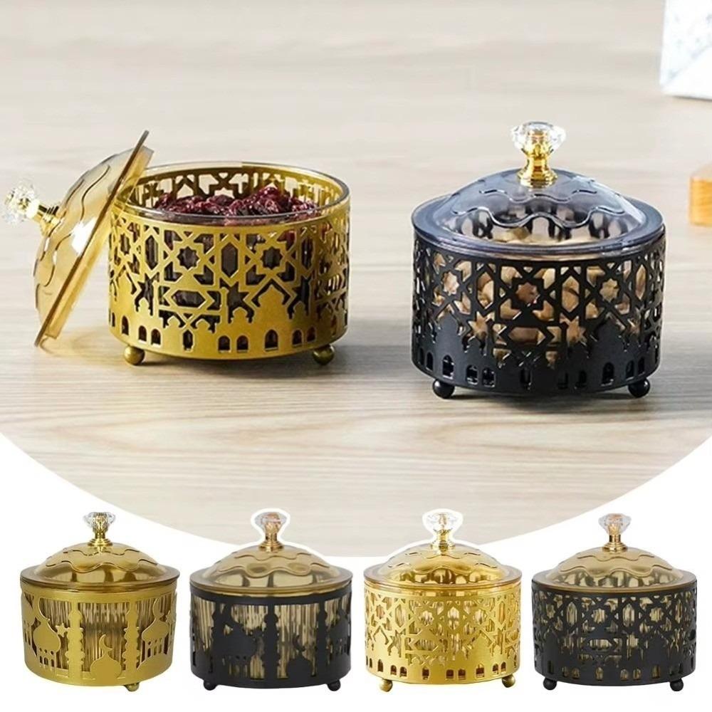 with Lid Eid Mubarak Snack Tray Metal Middle Dessert Tray Storage Box  Table Centerpiece