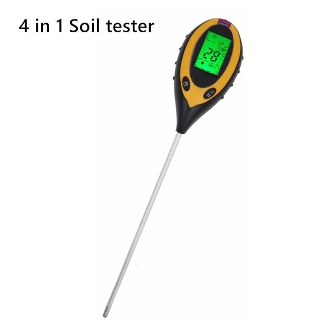 5 In 1 PH Soil Tester Portable Moisture Meter Humidity Thermometer Photometer Water Meter Garden Plants Hydroponics Analyze 40%O
