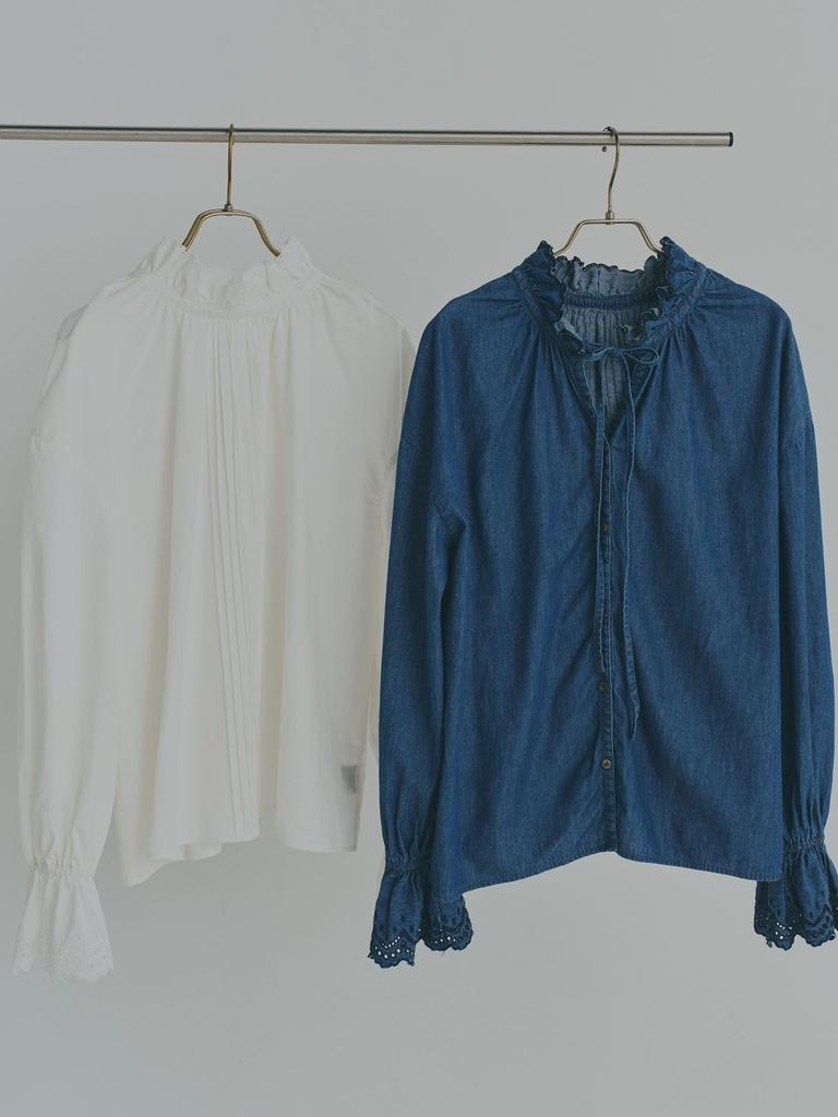 Cohen MIYAKO TAKAYAMA 2-Way Stand Frill Blouse 76106450216 0370 OFF WHITE(03) L