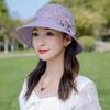 Spring and Summer Hat Women's Basin Hat Button Bow Bucket Hat Versatile Big Brim Sun Hat