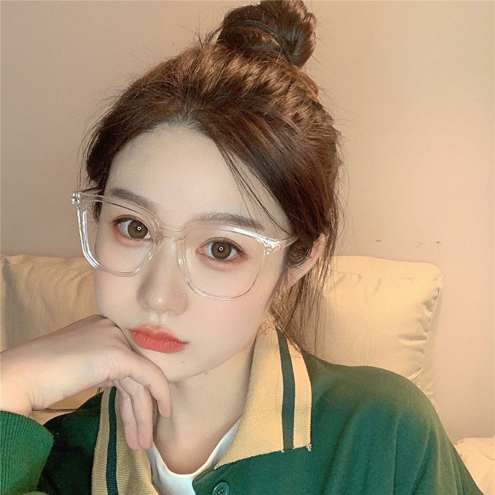 Transparent Black and White Gradient Eyeglass Frame Super Light Big Face Slimming Small Face