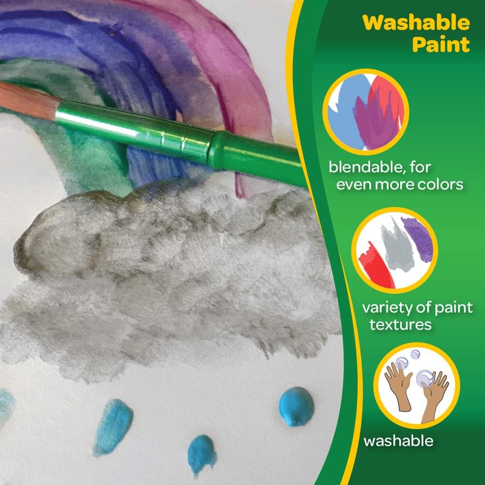 Crayola Washable Kids Paint 42 Colors with Brush Mini Bottles 540157 Official Product