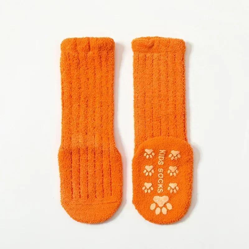New Warm Baby Calf Sock Simplicity Solid Color Calf Sock for Toddler Boy Girl Indoor Autumn Winter Newborn Non-slip Floor Socks