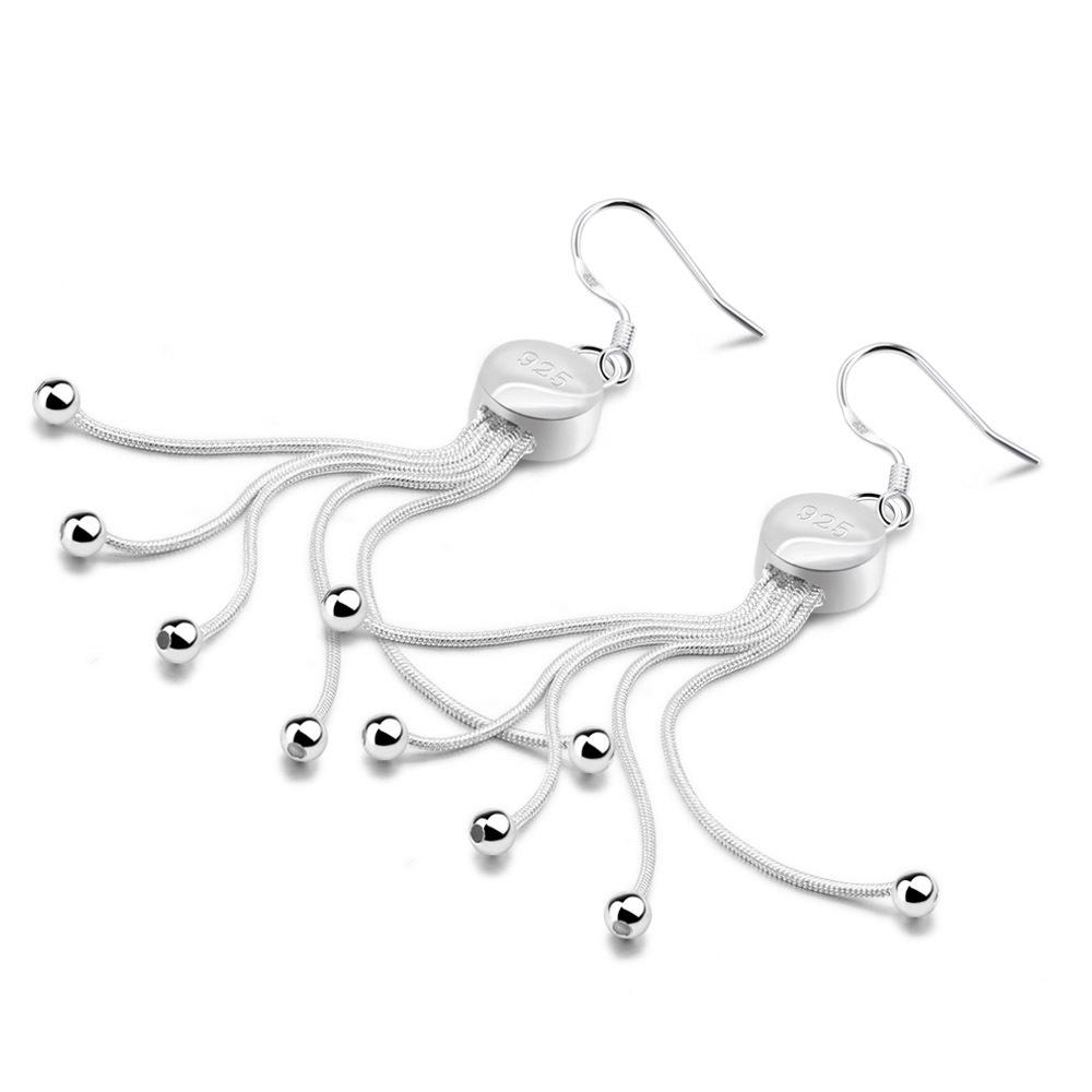 Temperament Tassel Earrings Women'S Korean Simple Round Earrings