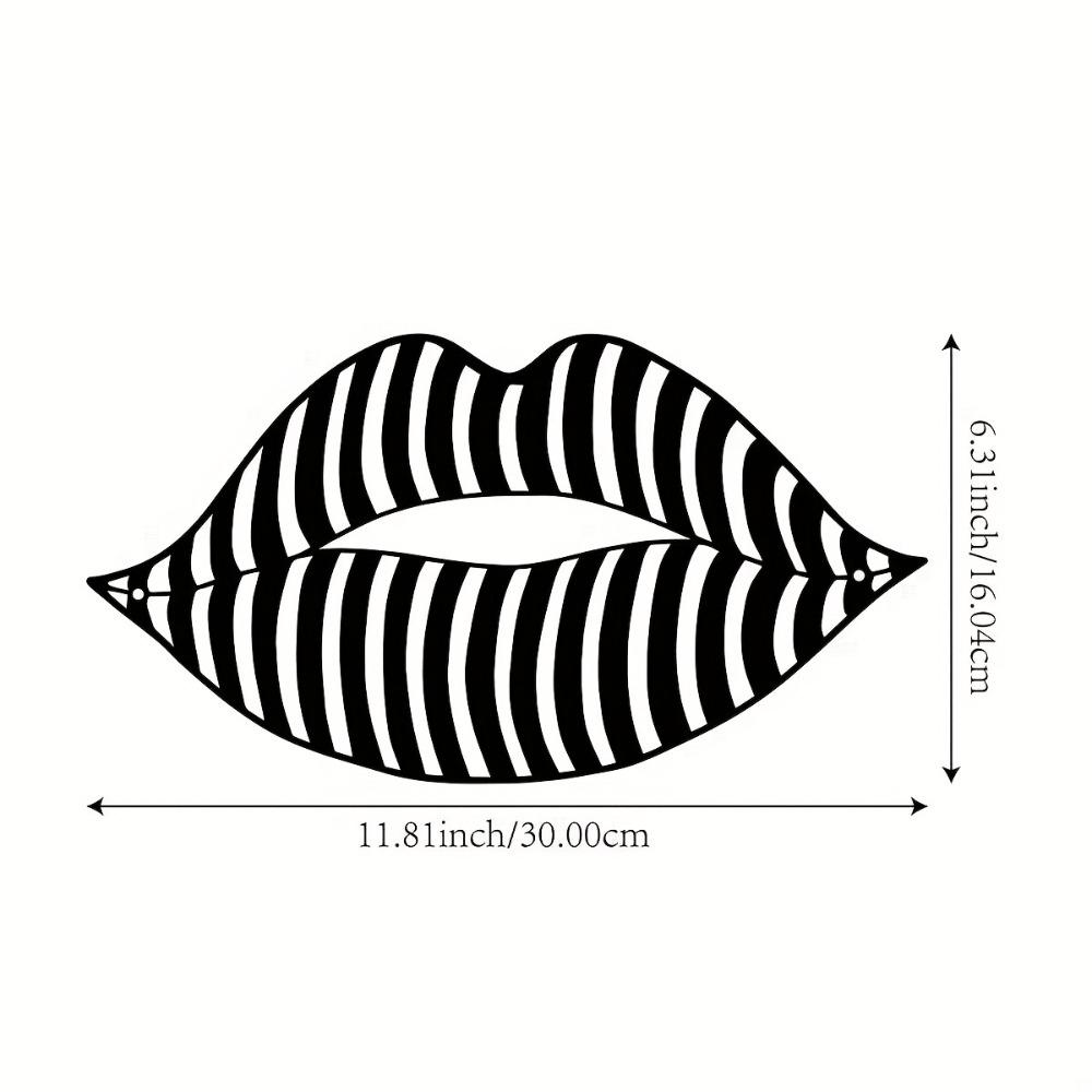 

1pc Metal Lips Sculpture Indoor Outdoor Wall Decor Iron Art Farmhouse Living Room Office Patio Balcony 11.81 Inch 12in