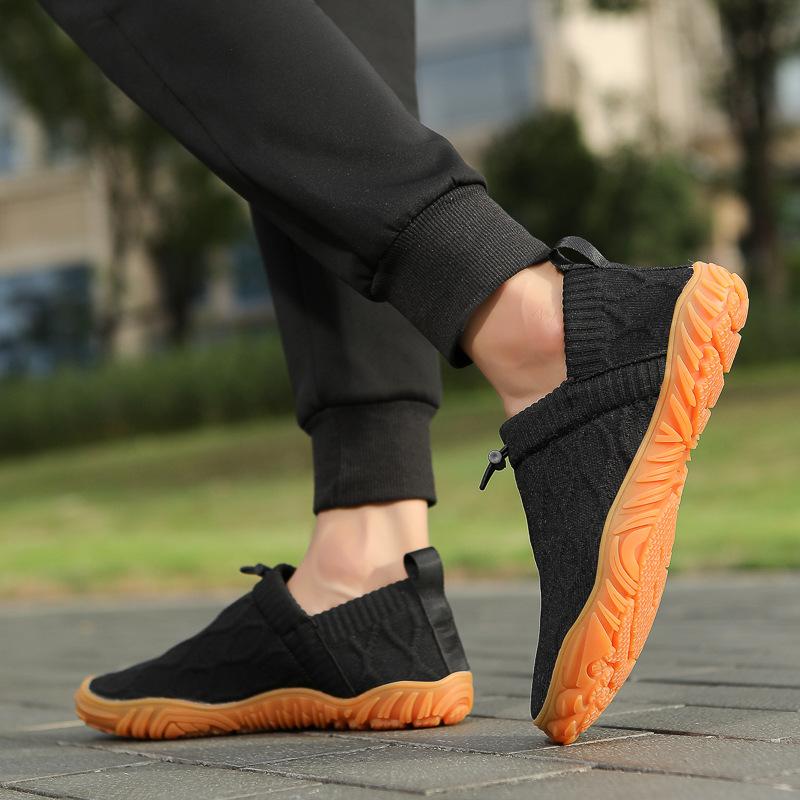 New barefoot shoes men's one-pedal breathable fly-woven soft-soled indoor fitness shoes outdoor casual walking shoes