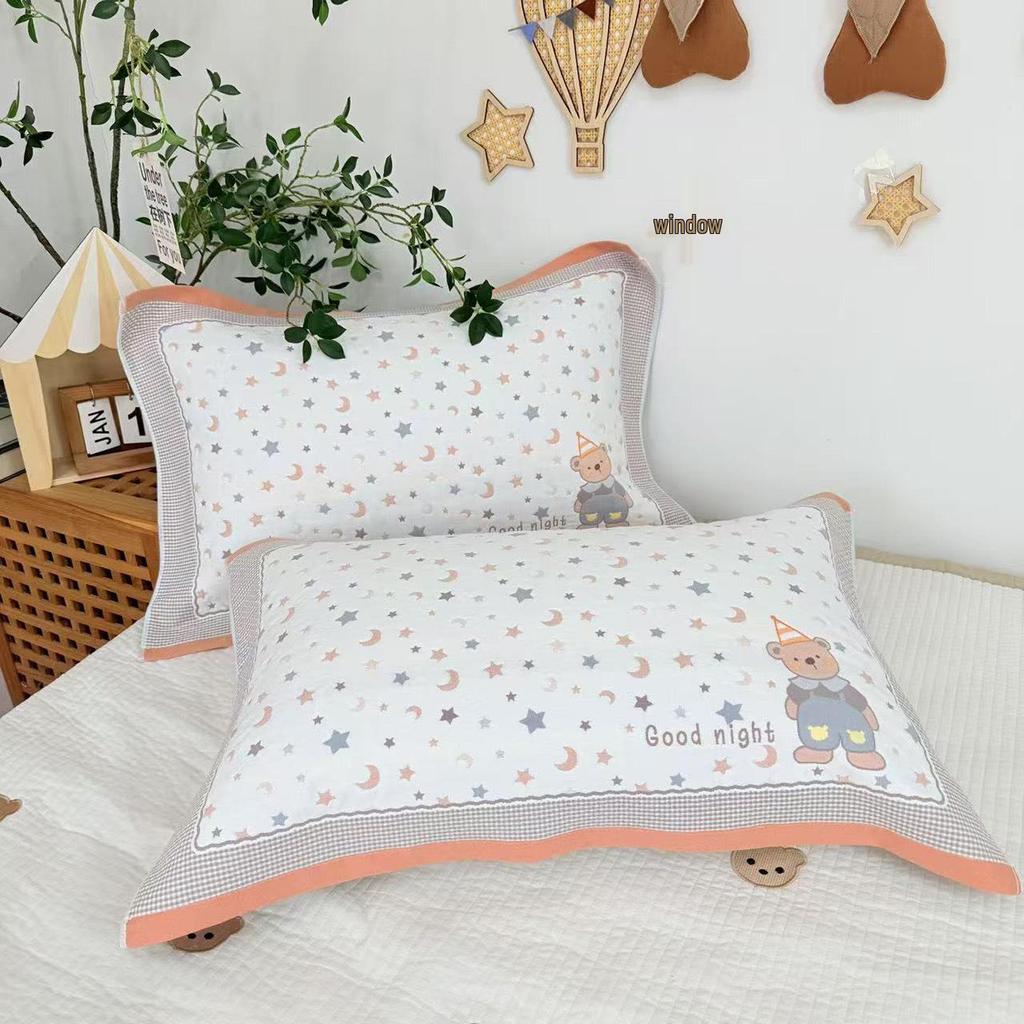 Soft Cotton Gauze Pillowcase Pair - Breathable & Sweat-Absorbent