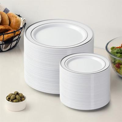 10-pack Plastic Plates, Disposable Dinner Plates/salad Plates/dessert Plates, Suitable For Weddings, Parties And Holiday Party Supplies