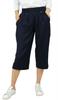 Bimba Women's Rayon Capri Culottes with Back Elastic Casual Summer Pants With Pockets Black -