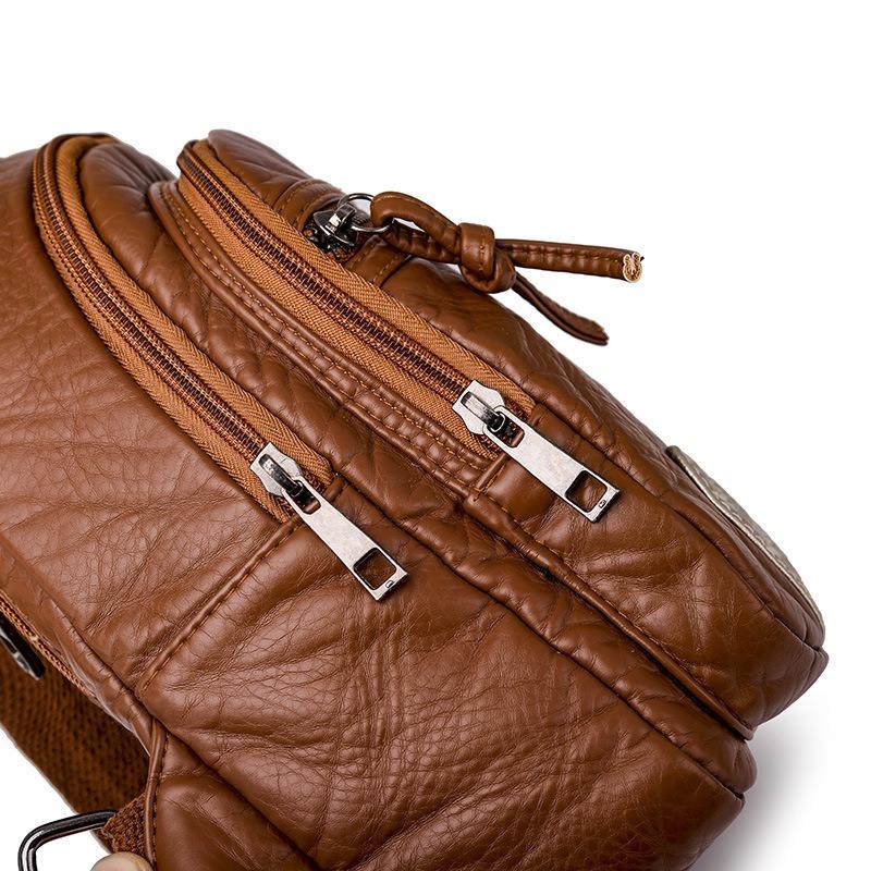 Shoulder bag, breast bag, women's bag, women's messenger, new fashion, soft leather texture, portable and large capacity