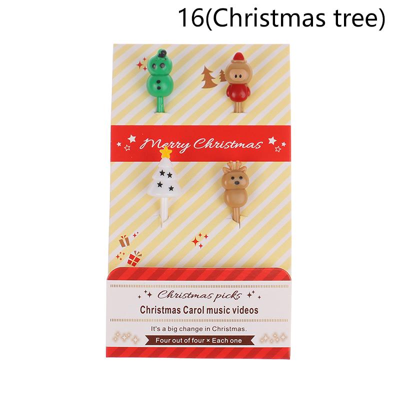 Mini Cartoon Plastic Fruit Fork Picks Children Snack Cake Dessert Pick Toothpick Bento Lunches Party Decoration