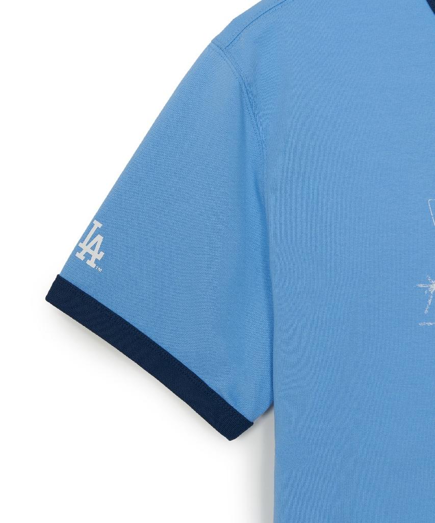 Emelbi Letter Graphic Regular Fit Ringer T-Shirt La (Ptn.Skyblue)