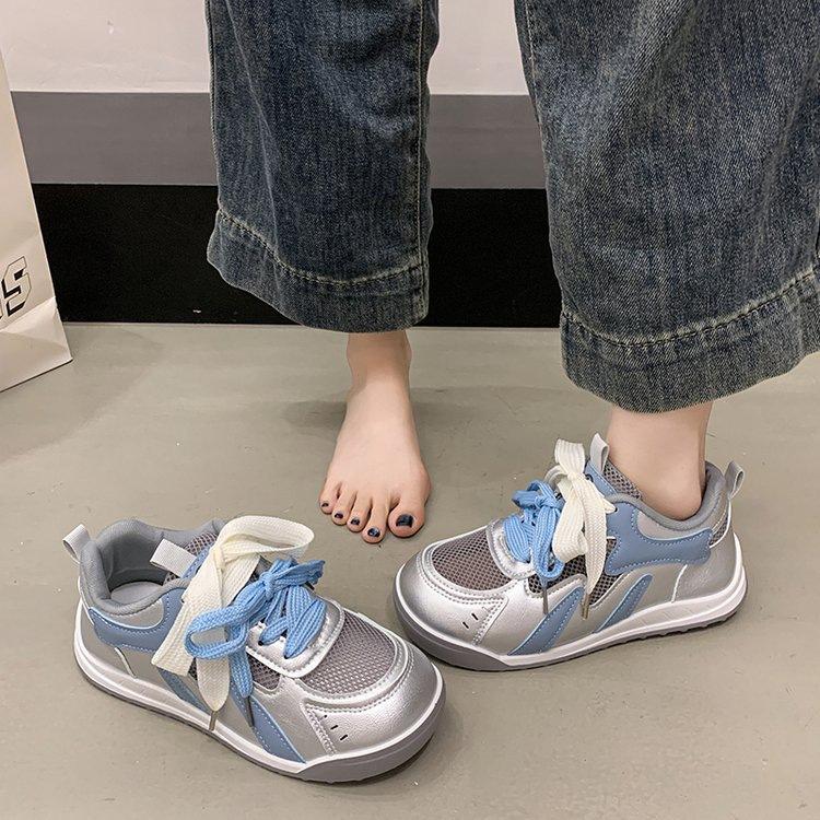 Dopamine explosion thick baseplate shoes women's summer versatile 2025 new mesh breathable casual sports bread shoes