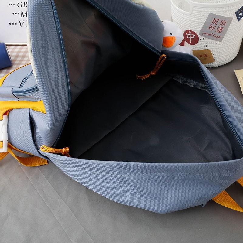 2021 5-teiliges Set Canvas-Rucksack Mode Damen Rucksäcke Wasserdichter Reiserucksack Schulrucksack Rucksack mit hoher Kapazität