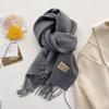 Double-sided solid color imitation cashmere scarf women's winter new thickened warm scarf student scarf shawl
