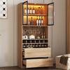Armário de Banheiro, Armário de Bebidas, Vitrine Expositora com Portas de Vidro e Iluminação 180 CM