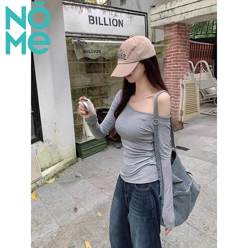 NOME Women s Autumn Off-Shoulder Slim Fit T-Shirt L