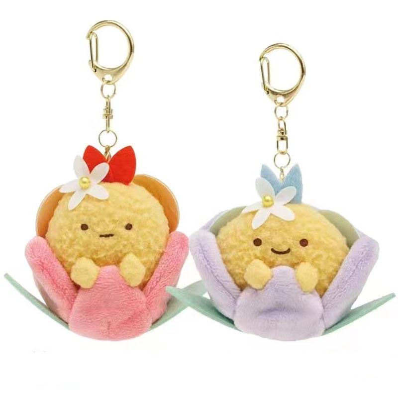 Adorable Japanese Corner Fairy Flower Garden Shrimp Plush Toy Bag Charm Keychain