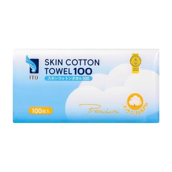 ITO Premium 100% Natural Cotton [300 Sheets X Silk Touch Fabric Praised by SNS Beauty Experts] [100 Sheets X 3 Pieces] Cleansing Towel Facial Towel