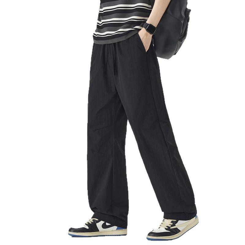 American Trendy Brand Three-dimensional Tailoring Loose Straight Casual Pants Men's Solid Color Simple and Versatile Wide-leg Drape Long Pants