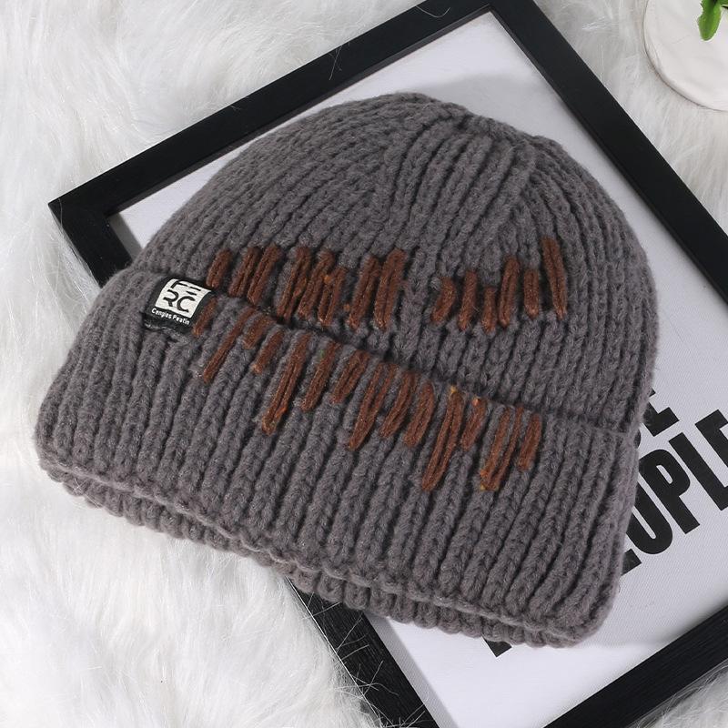 Autumn and Winter New Korean Style Line Hat for Women Versatile Warm Knitted Hat for Students  Face Showing  Small Ear Protection  Cold Hat for Men