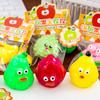 Cartoon Fruit Squeeze Toy with Bell Ball Chain Stress Relief Slow Rising Fruit Sensory Fidget Toy Keychain Pendant Party Favors