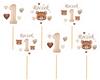 Caramel Birthday Toppers 1st Birthday 6 Pcs