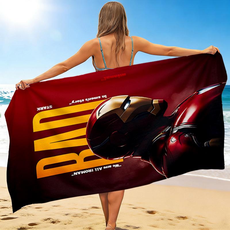 1Pc Iron Man Bad Core Beach Towel, Quick Dry, Multi-Use for Beach Pool Gym Yoga Home Travel, Christmas, Halloween, Xmas Gift M929301