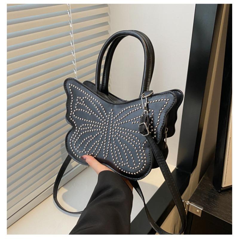 Bow Tote Square Bag Dámská Rivet Fashion taška přes rameno Crossbody kabelka