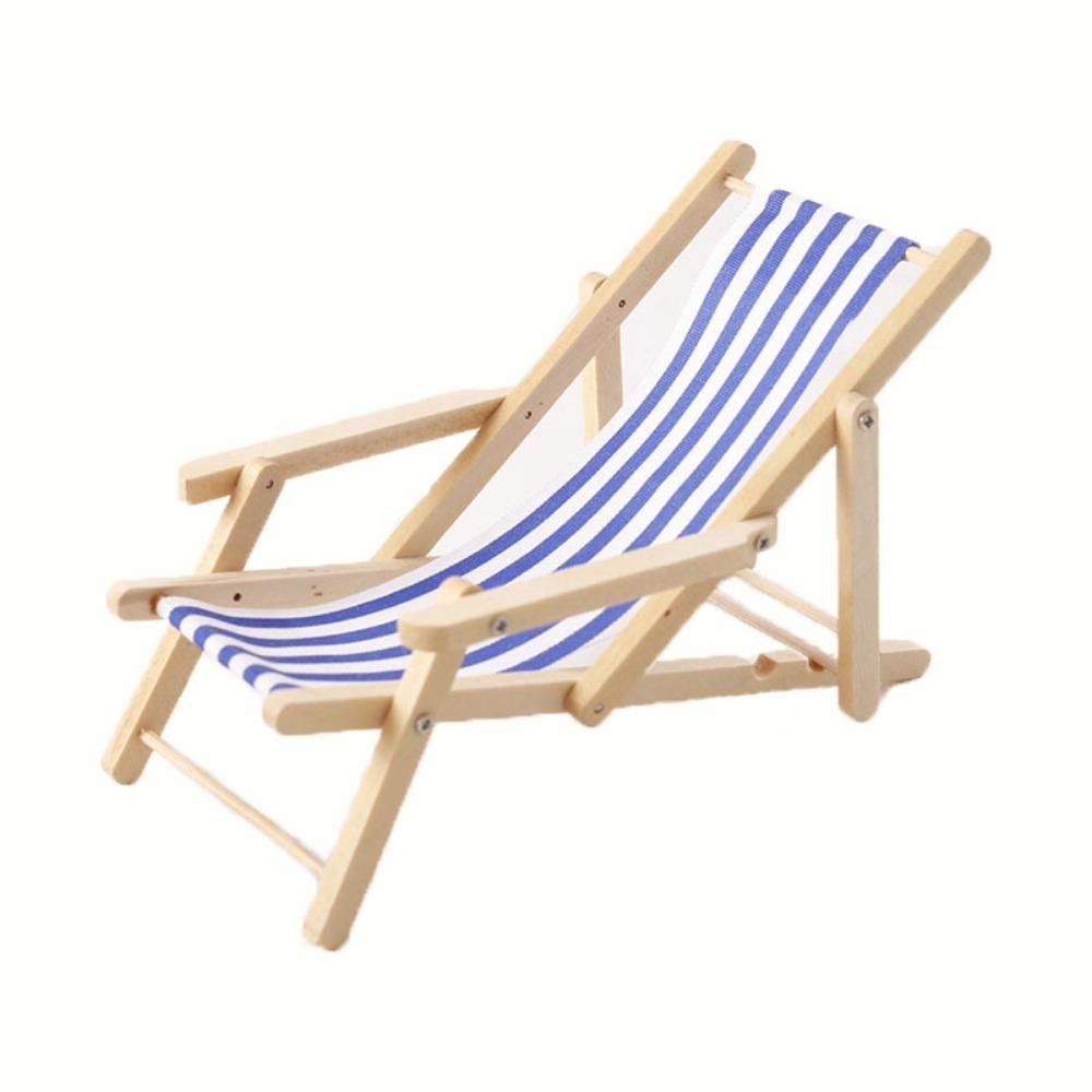 Mini 1/12 Dollhouse Chair Multicolors Summer Vacation Beach Chair  For OB11 Doll