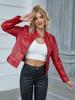 Rose Beauty A Zip Up PU Leather Moto Jacket