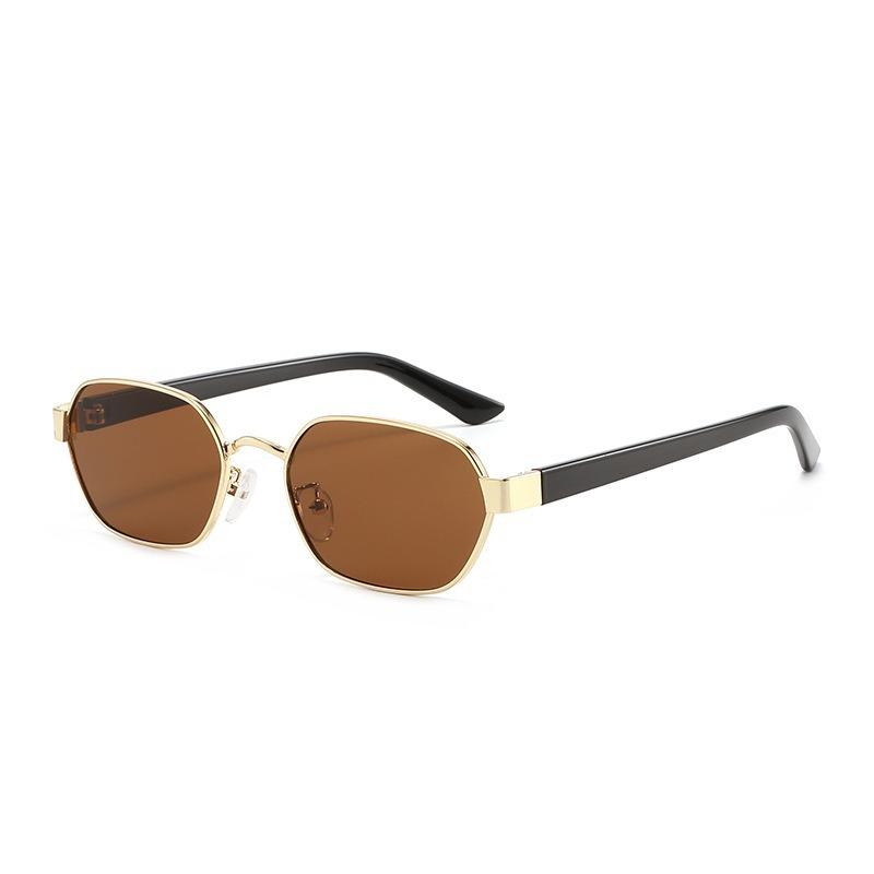 Square Sunglasses Men Retro Metal Small Frame Women's Sunglasses Fashion Black Punk Glasses Fishing Vacation Sunglasses UV400
