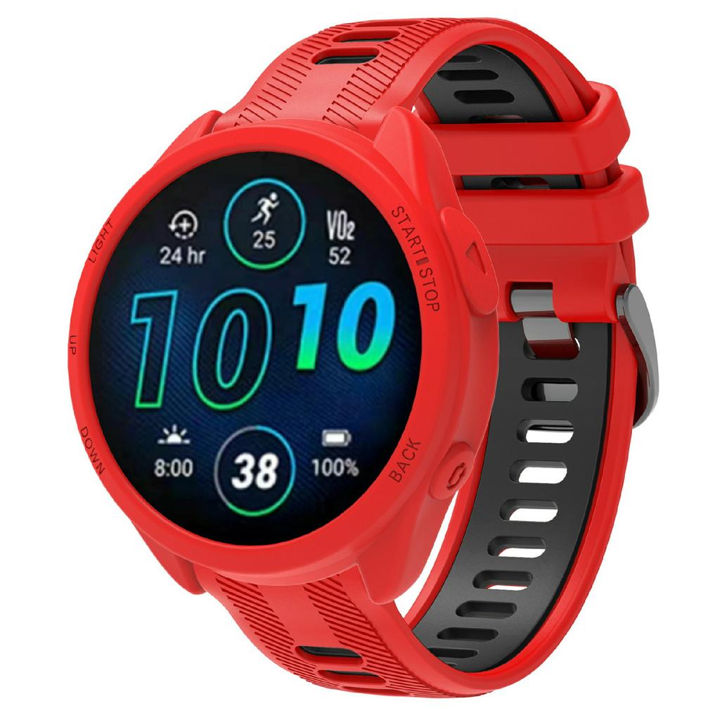 For Garmin Forerunner 965 Watch Case Soft Silicone Hollow Watch Frame Cover