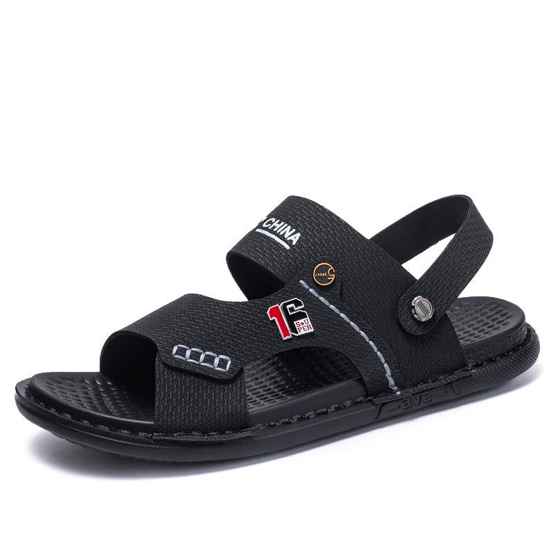 Leather sandals men's summer trend outdoor non-slip sandals driving casual slippers men's beach slippers