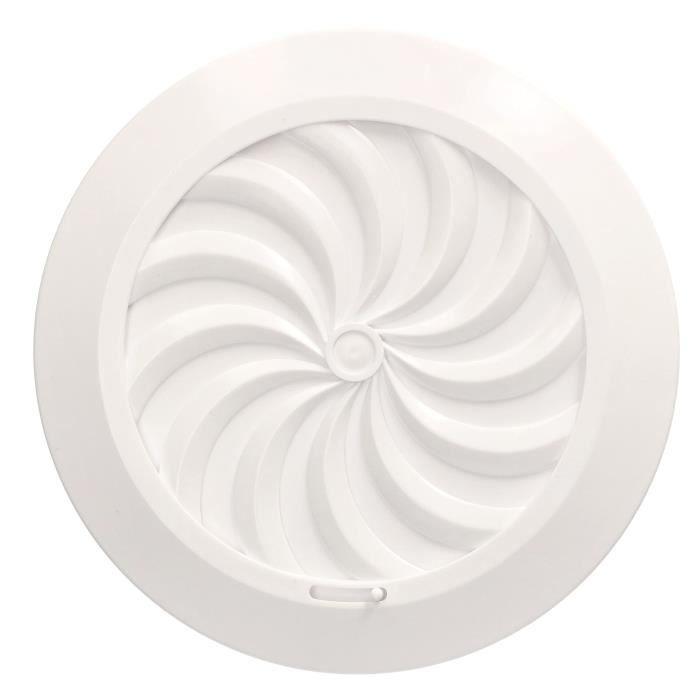 Grille d'aération - KOTARBAU - 100 mm - Moustiquaire anti-insectes - Bride arrière réglable - PVC blanc