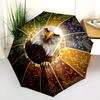 1 PC Automatic Folding Umbrella - Cartoon Pattern, Portable & Foldable Design with 8 Ribs, Christmas Birthday Gifts