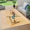 Lucky Luke2 Flannel Pattern Square Carpet,Area Rug,Carpet Rug for Living Room Bedroom Sofa Playroom Decor,Non-slip Floor Mat