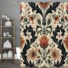 Vintage European Floral Shower Curtain, Bathroom Decorative Shower Curtain, Waterproof Shower Curtain with Hooks