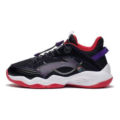 Li Ning Low Top Basketball Shoes Kids Sneakers Black Purple Red YKBS052-51
