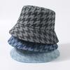 Versatile Hat Blue Checkered Pattern Womens Sunshade Hatscaps Fisherman