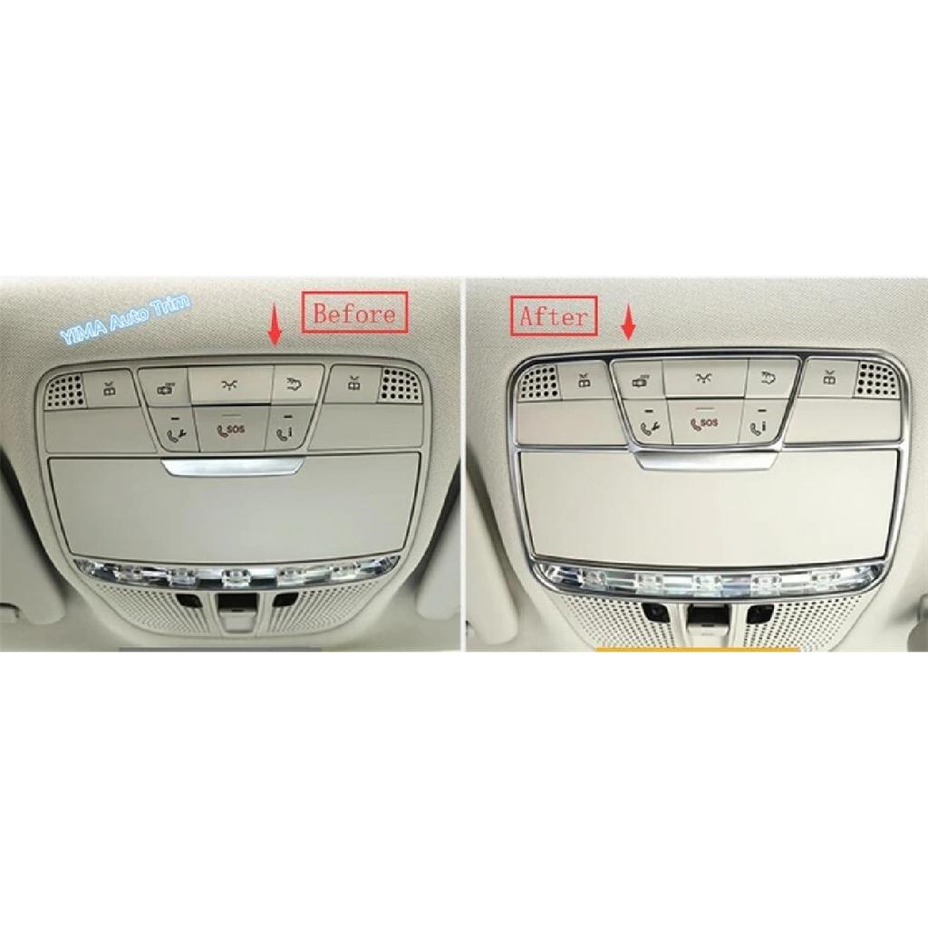 Shiny Car Roof Reading Lamp Lights Frame Cover Trim Fit For Mercedes Benz E-Class E CLASS W213 2016 - Interior Accessories