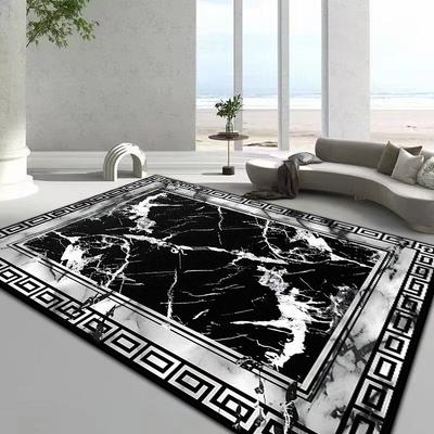 Schwarz Weiß Marmor Teppich für Wohnzimmer Leichte Luxus Dekoration Rutschfeste Teppiche Schlafzimmer Lounge Sofa Couchtisch Bodenmatte