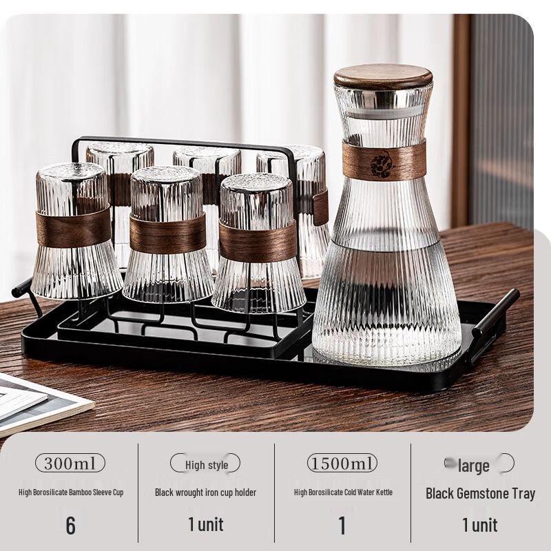 Jiakangming Chinese Style Heat-Resistant Glass Cup Set