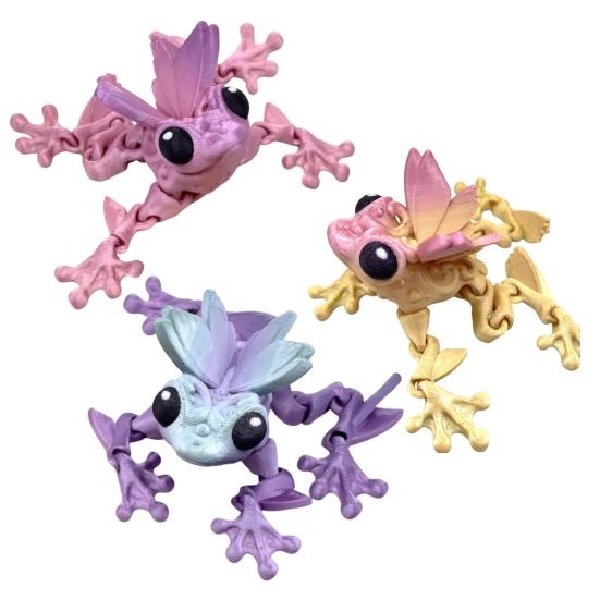 3D Printed Frog Figurine Movable Joints Frog Figure Model Toy Articulated