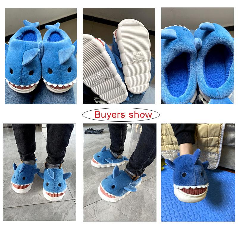 2025 New Green Cloudy Sharks Slipper Children Funny Shark Slippers Kids Shoes Babi Animal Fish Plush Slides
