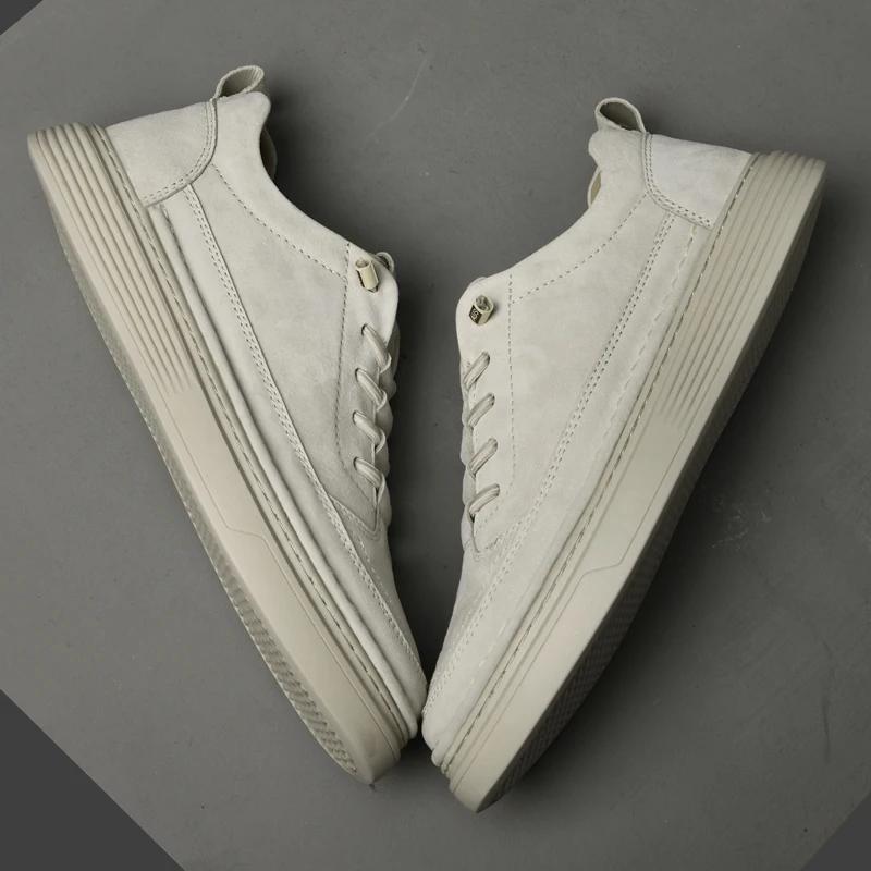 Fashion Mens Sneakers Genuine Leather Casual Skate Shoe Outdoor Driving Luxury Brand Male Vulcanize Shoes New Fashion Men Tenis Footwear
