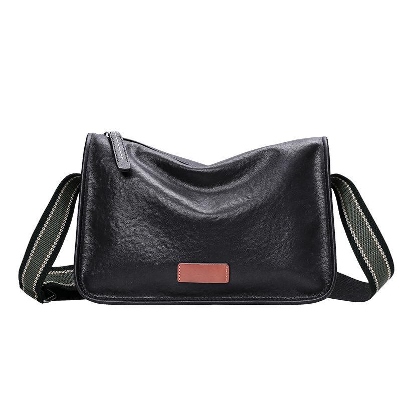 Men's Genuine Leather Casual Messenger Shoulder Bag - Trendy, First Layer Cowhide, Small Commuter Style