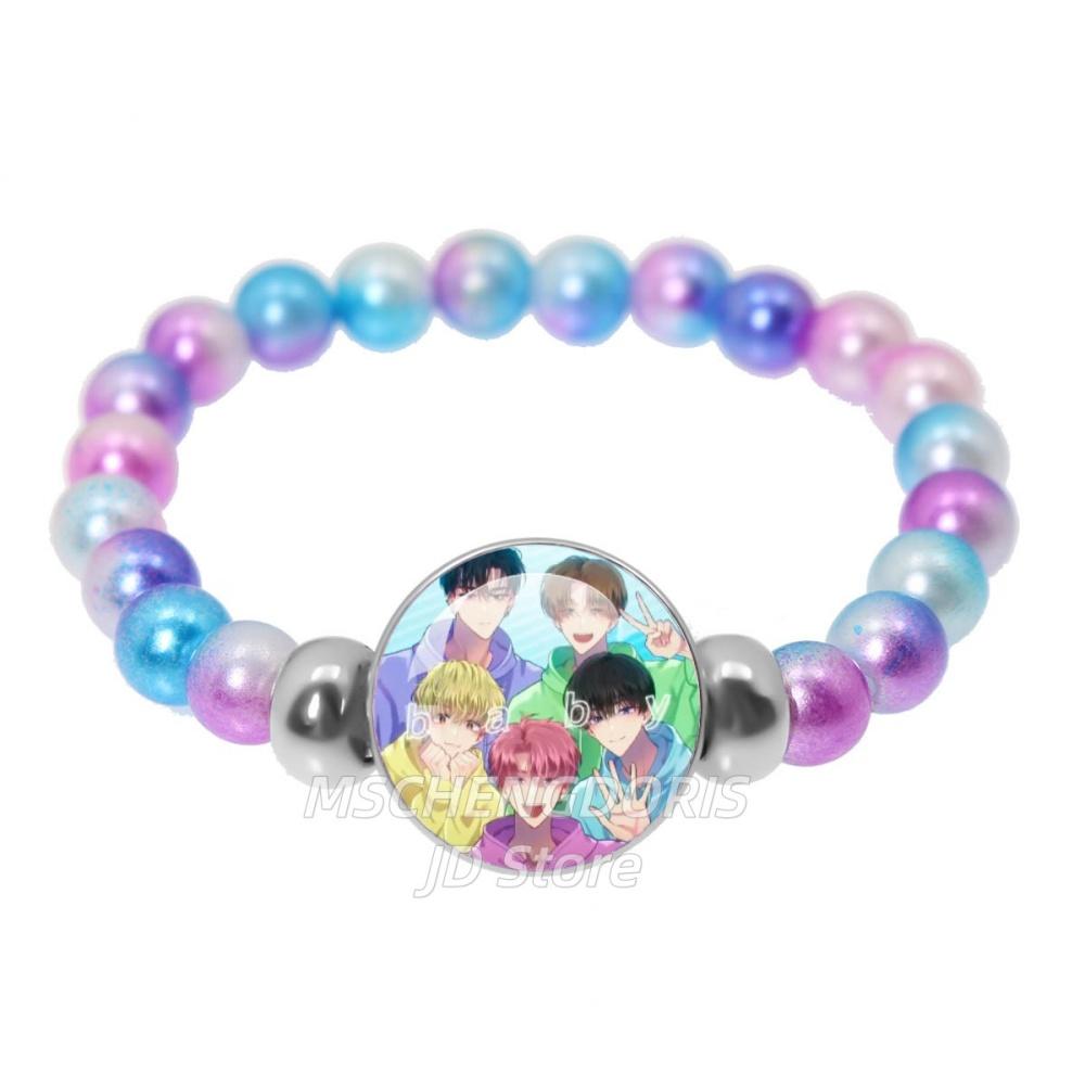 Tamon-kun Ima Docchi Anime Bracelet Fukuhara Tamon Anime Glass Cabochon Handmade Colorful Beads Bracelet Jewelry Charm Fans Gift
