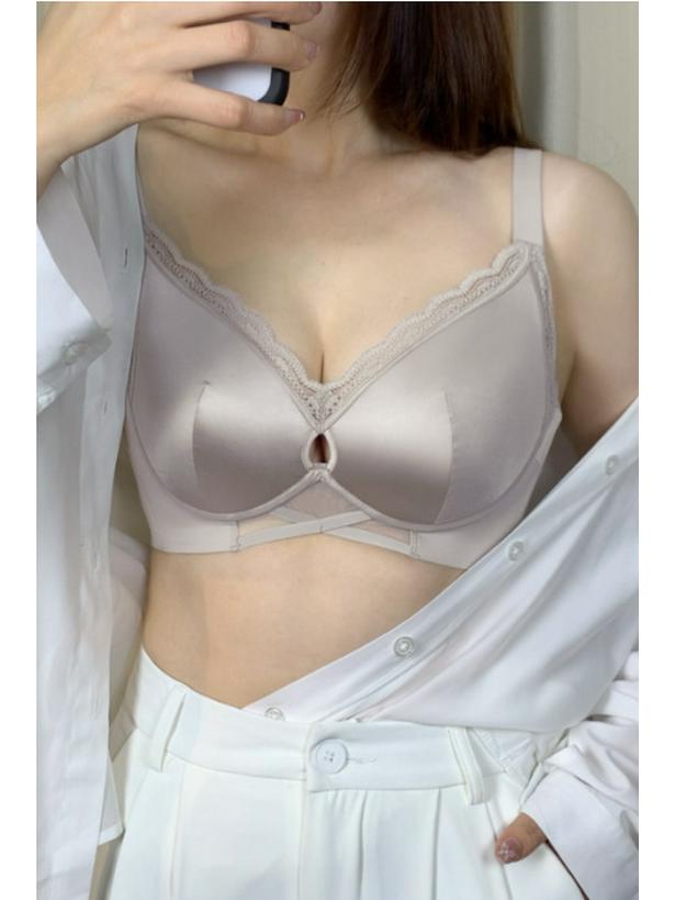 

Турмалиновый шелковистый атласный комплект бюстгальтера для массажа класса люкс - Беспроводной, с эффектом пуш-ап для боковой поддержки 38/85ABC Cup