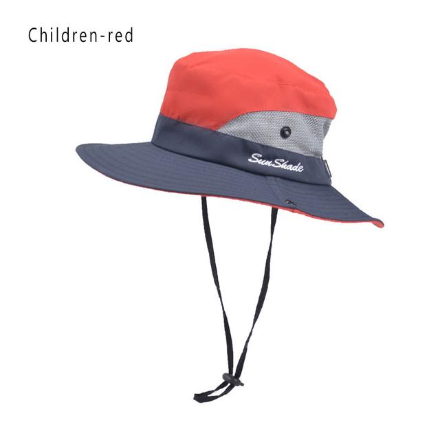 Summer outdoor sun hat, children's fisherman hat, sun protection sun hat, pure cotton breathable campus Caps